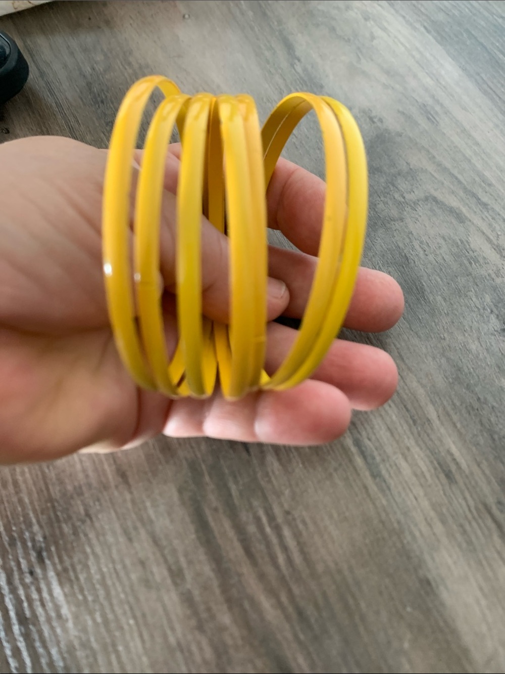 Yellow Enamel Bangle Bracelet Set